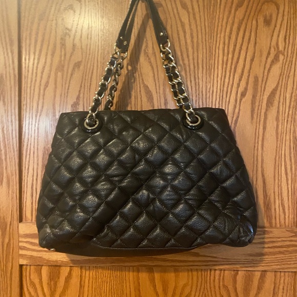 Kate Spade Black Leather Quilted Multi-Pocket Chain Strap Shouler Bag - EUC - Picture 2 of 11